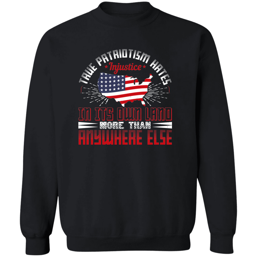 True Patriotism Hates Injustice in Its Own Land More Than Anywhere Else Pullover Sweatshirt