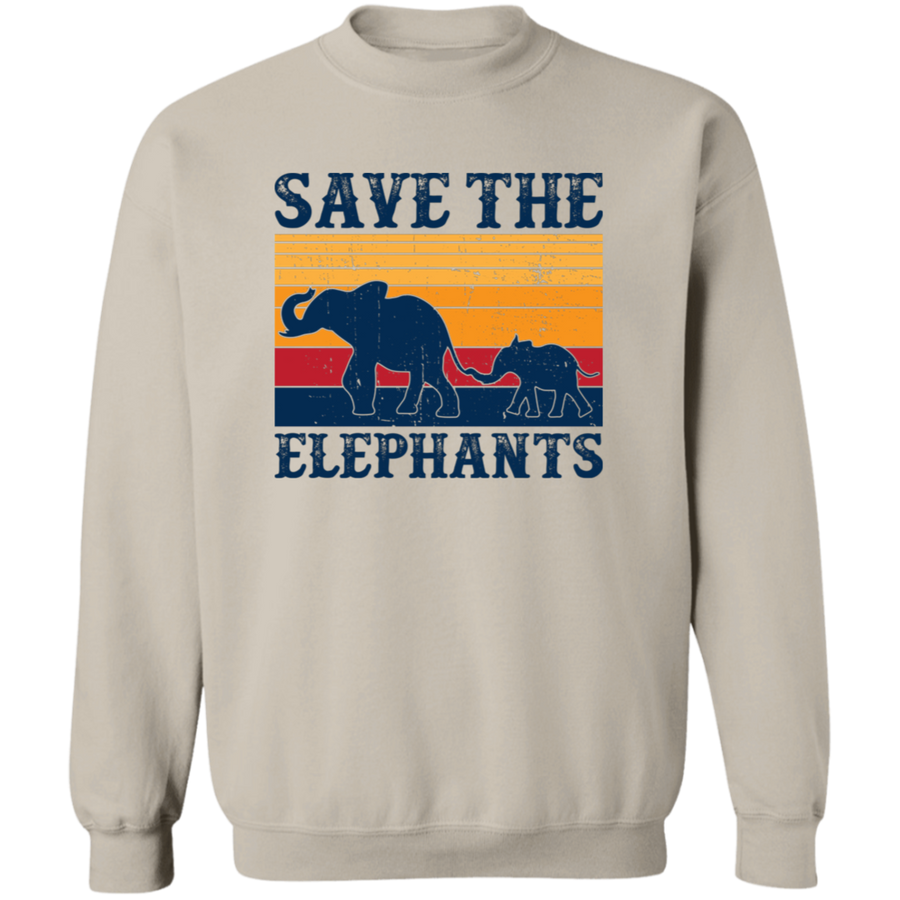 Save The Elephants Pullover Sweatshirt